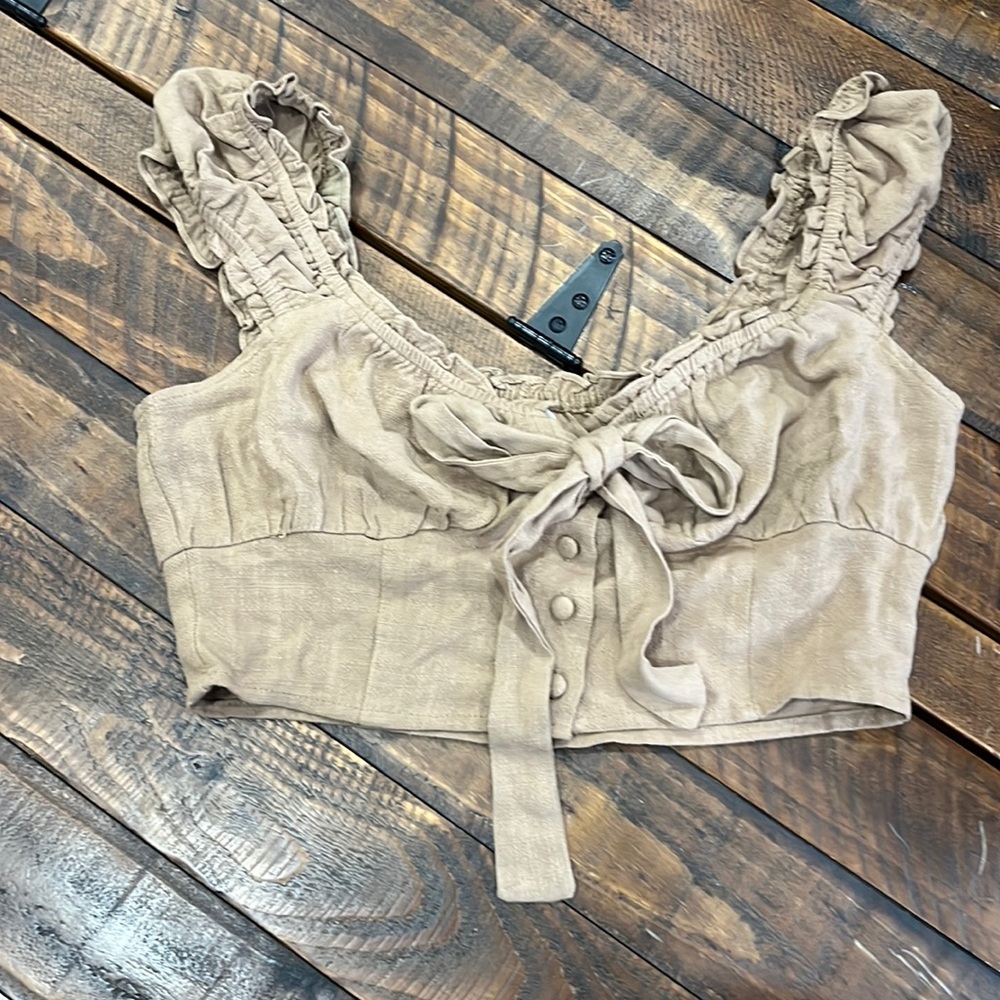 Cropped peasant top